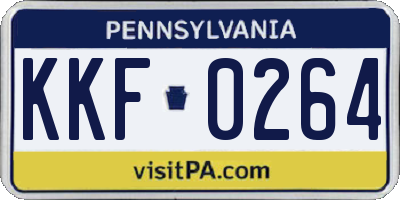 PA license plate KKF0264