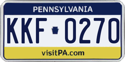 PA license plate KKF0270
