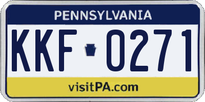 PA license plate KKF0271