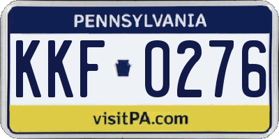PA license plate KKF0276