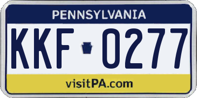 PA license plate KKF0277