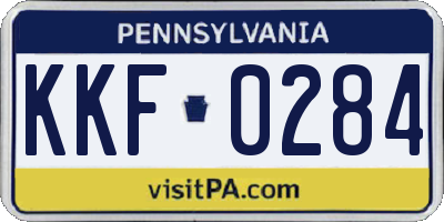 PA license plate KKF0284