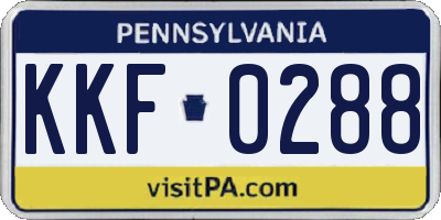 PA license plate KKF0288