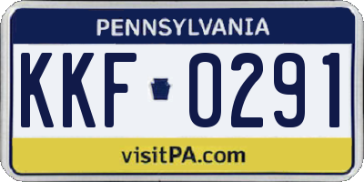 PA license plate KKF0291