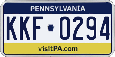PA license plate KKF0294