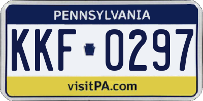 PA license plate KKF0297