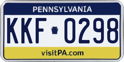 PA license plate KKF0298