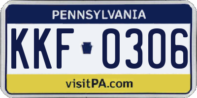 PA license plate KKF0306