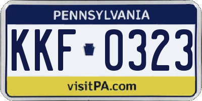 PA license plate KKF0323