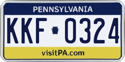 PA license plate KKF0324