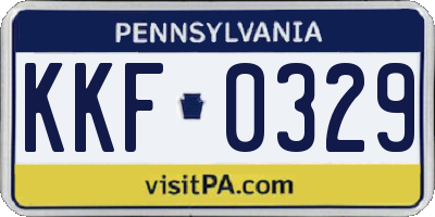 PA license plate KKF0329