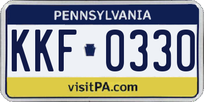 PA license plate KKF0330