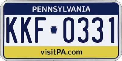 PA license plate KKF0331