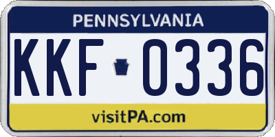 PA license plate KKF0336