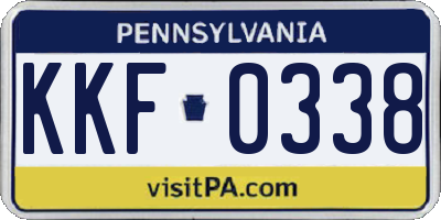 PA license plate KKF0338