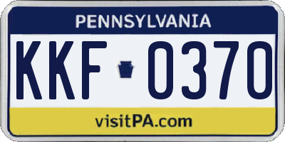 PA license plate KKF0370