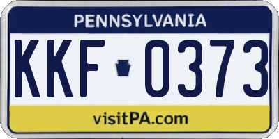 PA license plate KKF0373