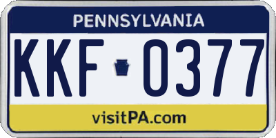 PA license plate KKF0377