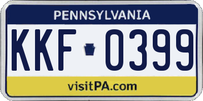 PA license plate KKF0399