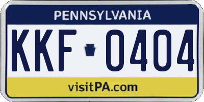 PA license plate KKF0404
