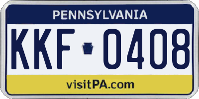 PA license plate KKF0408