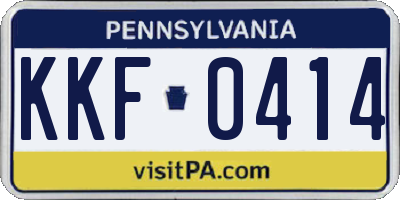 PA license plate KKF0414