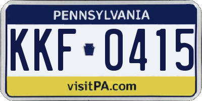 PA license plate KKF0415