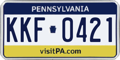 PA license plate KKF0421