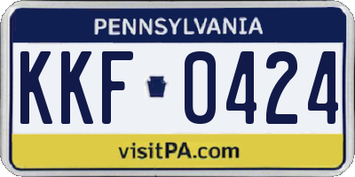 PA license plate KKF0424