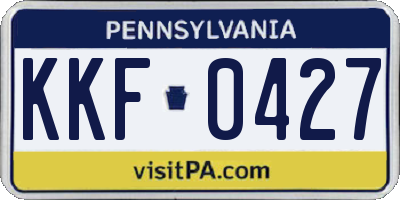 PA license plate KKF0427
