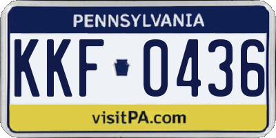 PA license plate KKF0436