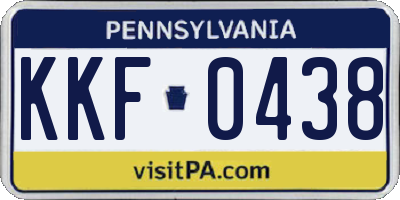 PA license plate KKF0438