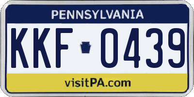 PA license plate KKF0439