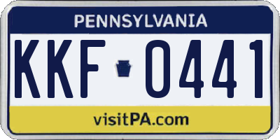 PA license plate KKF0441