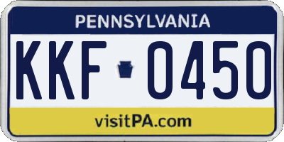 PA license plate KKF0450