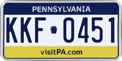 PA license plate KKF0451
