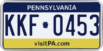 PA license plate KKF0453
