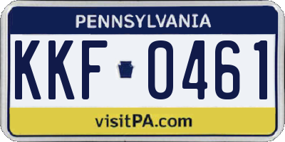 PA license plate KKF0461