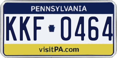 PA license plate KKF0464