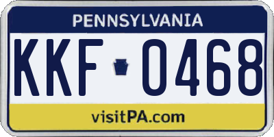 PA license plate KKF0468