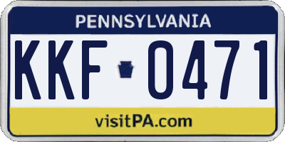 PA license plate KKF0471