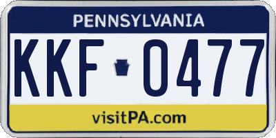PA license plate KKF0477