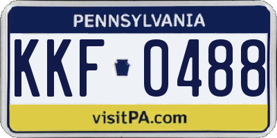 PA license plate KKF0488