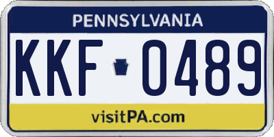 PA license plate KKF0489