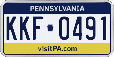 PA license plate KKF0491