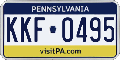 PA license plate KKF0495