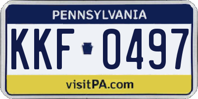 PA license plate KKF0497