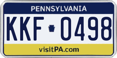 PA license plate KKF0498