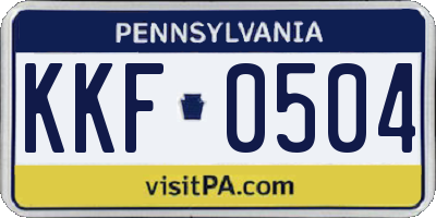 PA license plate KKF0504