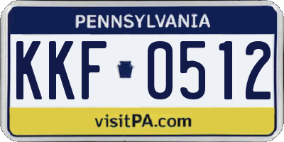 PA license plate KKF0512